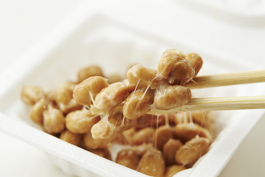 Natto is a traditional Japanese food made from whole soybeans that have been fermented with Bacillus subtilis var. natto. It is often served as a breakfast food with rice.
